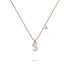 Solid 925 Sterling Silver Initial Crystal Personalised Alphabet Letter Necklace Rose Gold Filled